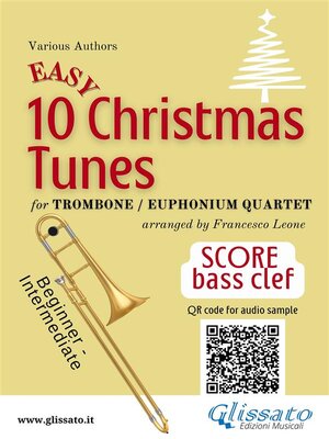 cover image of Trombone quartet score of "10 Easy Christmas Tunes"